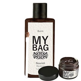 My Bag Handbag Scuff and Scratch Care Kit for Leather - Nourish Balm & Scuff Dye Cream for use on Hangbags, Luggage, Shoes, Boots and Leather Clothing (Dark Brown)