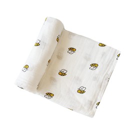 TOYANDONA Baby Swaddle Blanket Soft Silky Bamboo Muslin Swaddle Blankets Neutral Receiving Blanket Unisex Swaddle Wrap Shower (Bee)