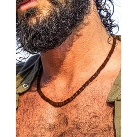 RemeMisri Surfer Necklaces Beach Handmade Wood Necklace Natural Turquoise Stone Hawaiian Tropical Summer Puka Shell Necklace for Men Women