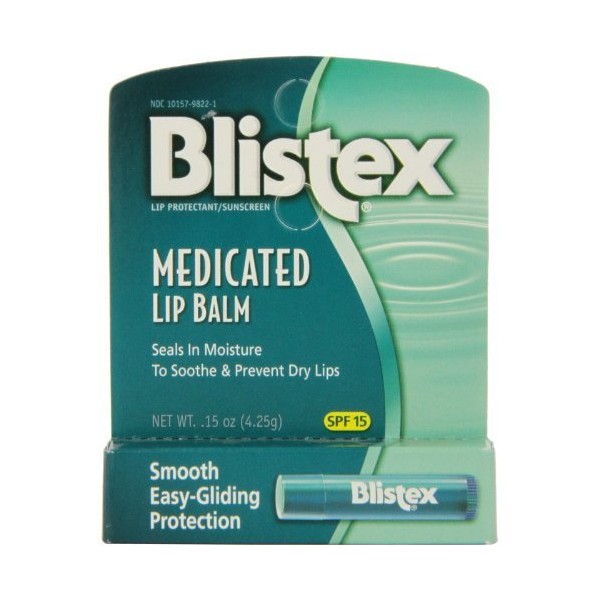 Blistex Medicated Lip Balm, SPF 15, .15 oz - Buy Packs and SAVE (Pack of 5)