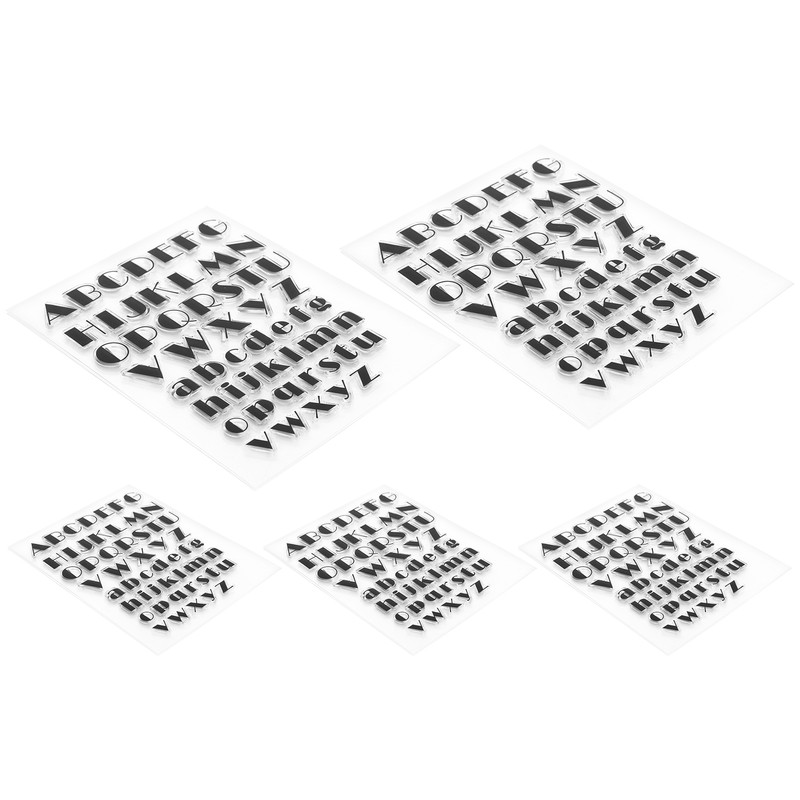 5Pcs Transparent Stamp TPR DIY Journal Scrapbooking Capital Lower Case
