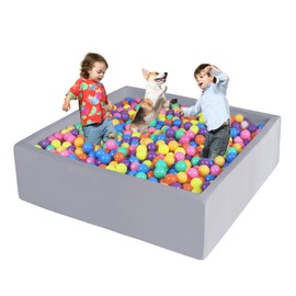 Foam Ball Pit for Toddlers - CALEPTONG 47.2 Inch Large Square Ball Pit for Kids, 2.7 Inch Extra Thick Baby Ball Pit, Soft Ball Pool Without Balls, Indoor and Outdoor Playpen for Boy Girls