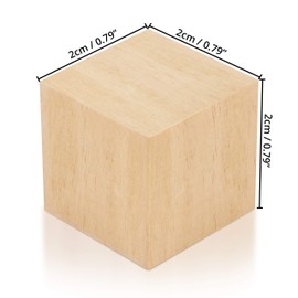 Kurtzy Small Wooden Cubes (60 Pack) - 2 x 2 x 2cm (0.79 x 0.79 x 0.79 inch) Wood Cubes - Natural Unfinished Pine Wood Blocks - Educational Craft Cubes for DIY, Stamps, Art & Crafts, Puzzles, Numbers