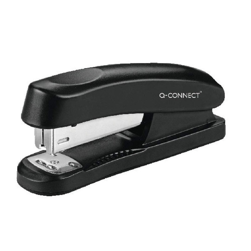 Q-Connect Half Strip Plastic Stapler, Black