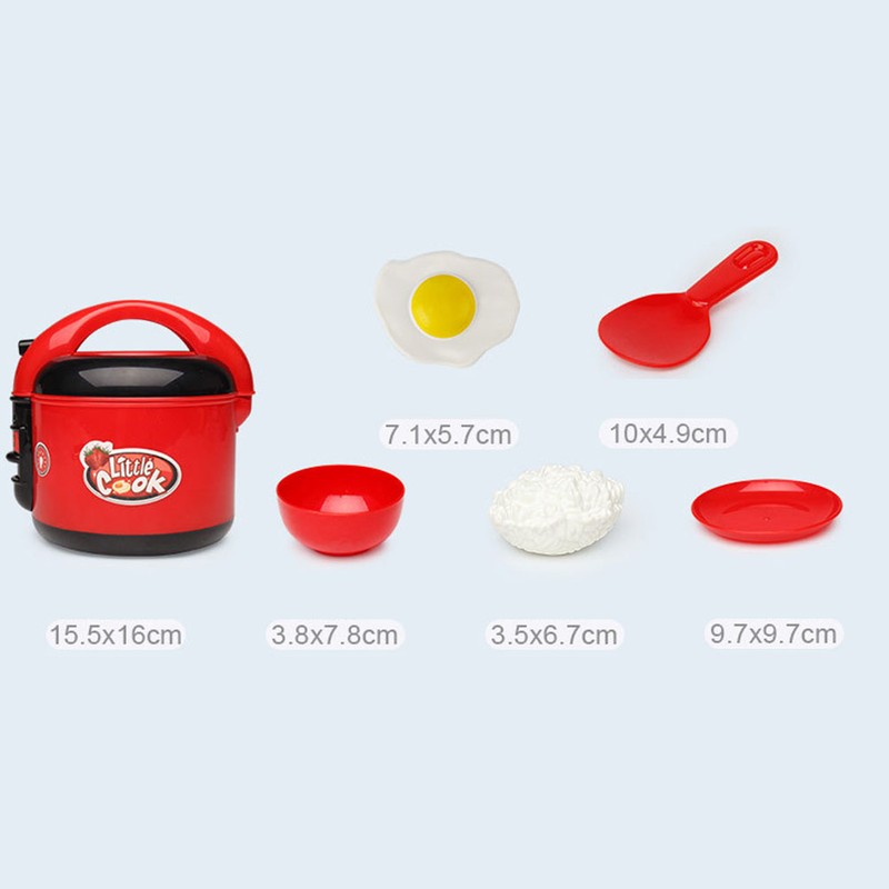 6pcs/set Kitchen Pretend Play Rice Cooker with Light and Sounds