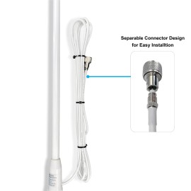 FMUSER VM100 VHF Marine Radio Antenna,44 Inch Waterproof Fiberglass Boat Ante...