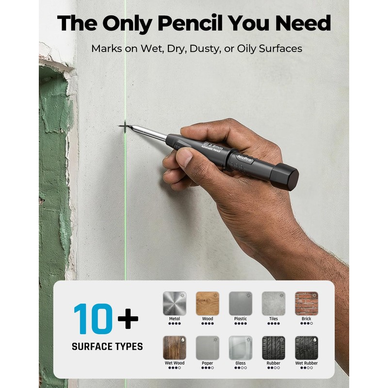 Nicpro 6 Pack CP3000 Carpenter Pencils with Sharpener, Mechanical Pencil