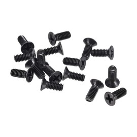 sourcing map M4 x 10mm Phillips Screw Fastener Black for Laptop PC TV Fan Switch 50pcs