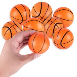 Super Z Outlet Mini Foam Sports Balls 12 Pack for Kids Adults Mini Baseball Football Basketball Soccer Stress Bulk Toy Game Party Decoration Relaxable (Basketball)