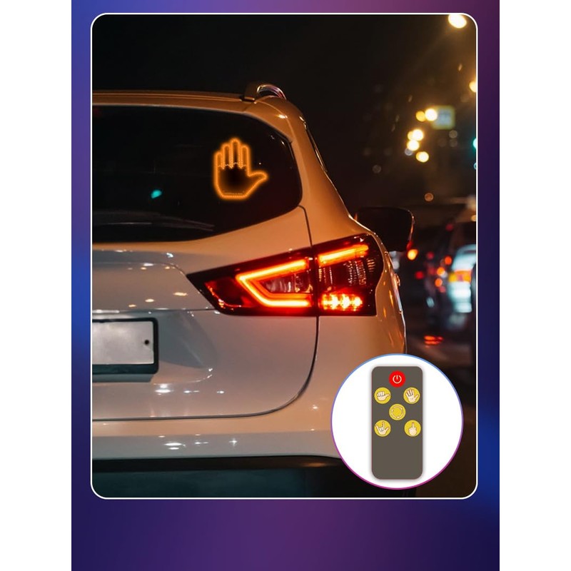 Car LED Finger Light Hand Gesture Sign with Remote Control