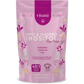Vitatú | Myo Inositol & D-Chiro Inositol mezcla ideal 40:1 con Ácido Fólico + Vitamina D3 + Zinc, Suplemento Alimenticio en polvo para Mujeres (225 g c/u), 45 días de duración