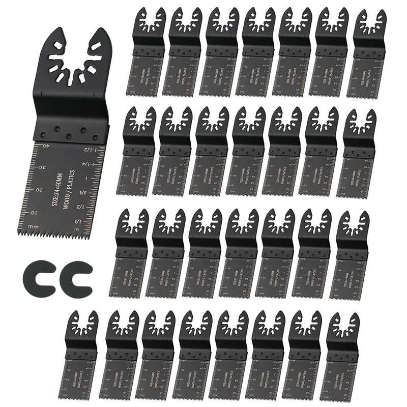 Oscillating Tool Blades Set, 30pcs 34mm Quick Release Oscillating Saw