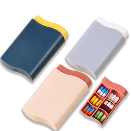 PMELCXD Opret Pill Box for On the Go Pill Box for Travelling, Pill Organiser, Small & Portable, Ideal for Vitamins, Fish Oil and Tablets