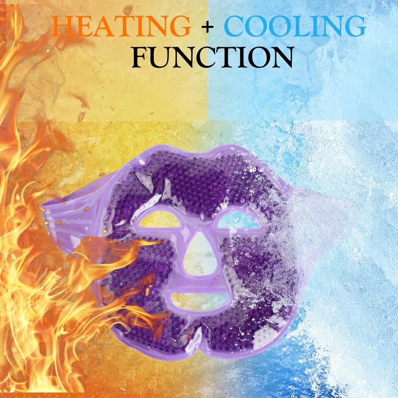 Cooling Mask Face, Reusable Face Ice Eye Mask, Gel Face