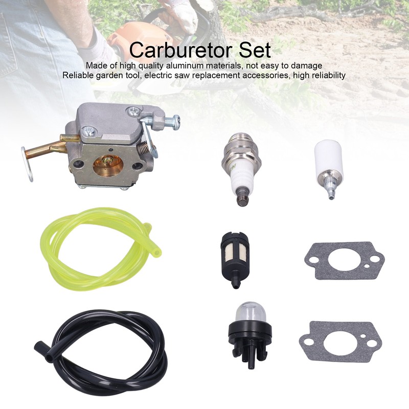Carburetor Spark Plug Tubing Kit for Homelite UT‑10781 UT‑10926 33cc