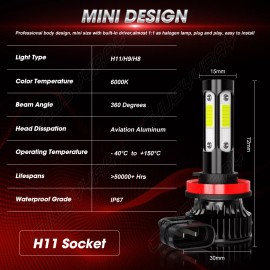 CHUSYYRAY For Freightliner Cascadia Combo 6x H11 LED Headlight Bulbs+Fog Lights