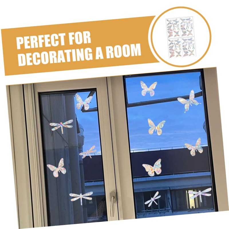 STOBAZA 8 Sets Cute Butterfly Window Decals Bird Collision Window