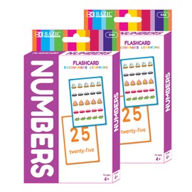 BAZIC Numbers Flash Cards, with Picture ABCs Letters Number Counting Flashcards Game (36/Pack), 2-Packs