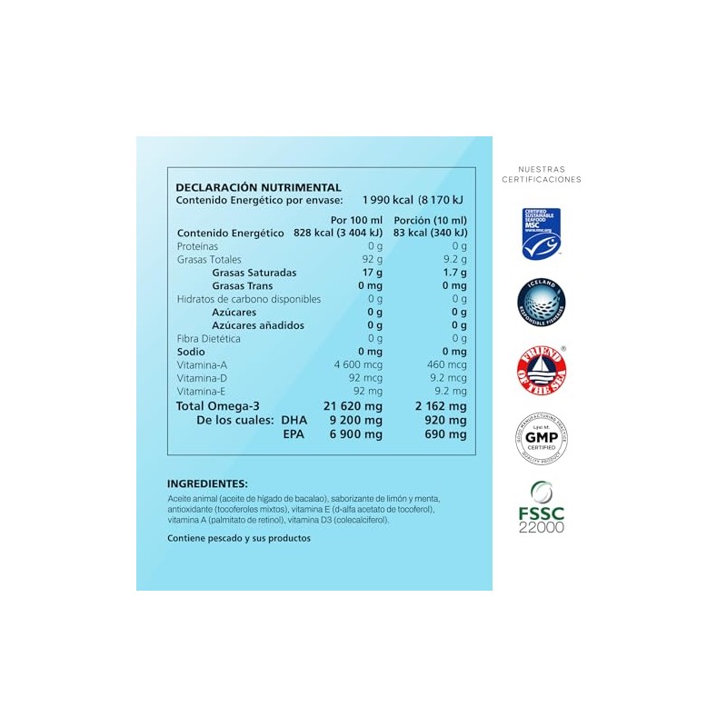 LYSI Omega 3 en Aceite de Hígado de Bacalao EPA