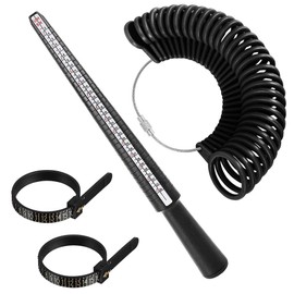 Accmor Ring Size Measuring Tool Includes Plastic Ring Sizer Mandrel Stick, Finger Sizing Ring Guage Measurer and 2 Pcs Finger Measure Tape for Women Men Jewelry Making