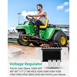 JUQAFY Lawn Mower Voltage Regulator Fits for John Deere 1200A 647 667 657 717 LT180 MCS S240 X300 X304 X350 X340 X500 X530 Z655 Z445