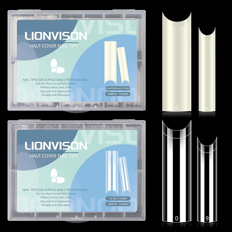 480 puntas de uñas extralargas en forma de C XL,
