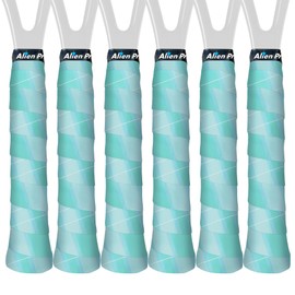 ALIEN PROS Tennis Racket Grip Tape Tac Moisture Feel Tennis Grip Tennis Overgrip Grip Tape Tennis Racket 6-Pack (6-Pack Green Diamond)