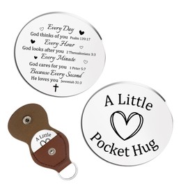 Davrock Pocket Hug Christian Religious Gifts for Women Men Christian Keychain Catholic Gifts Stocking Stuffers Bible Verse Keychain Faith Based Gift For Baptism Prayer Encouragement Gift for Women