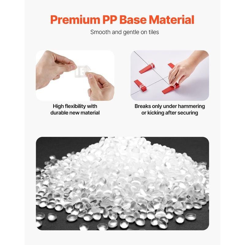 Tile Leveling System Clips 2200PCS 1/16" 1.5mm Floor Wall Spacer