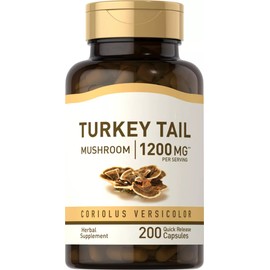 Turkey Tail Mushroom 1200mg 200 Caps Non-GMO/No Preservatives/No Gluten/Natural