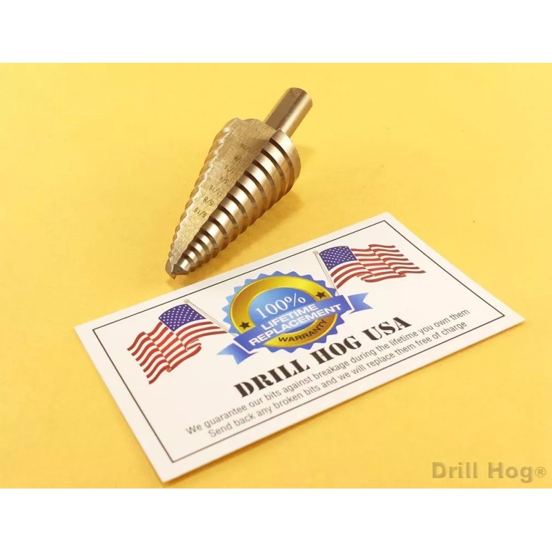 Drill Hog 1/4"-1" Step Drill Bit Step Reamer UNIBIT Cobalt