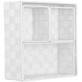 Brandsseller Decorative Storage Box Rattan / Wicker Look Set of 4 (White)