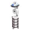 Toilet Paper Holder Stand Tissue Paper Roll Dispenser with Shelf