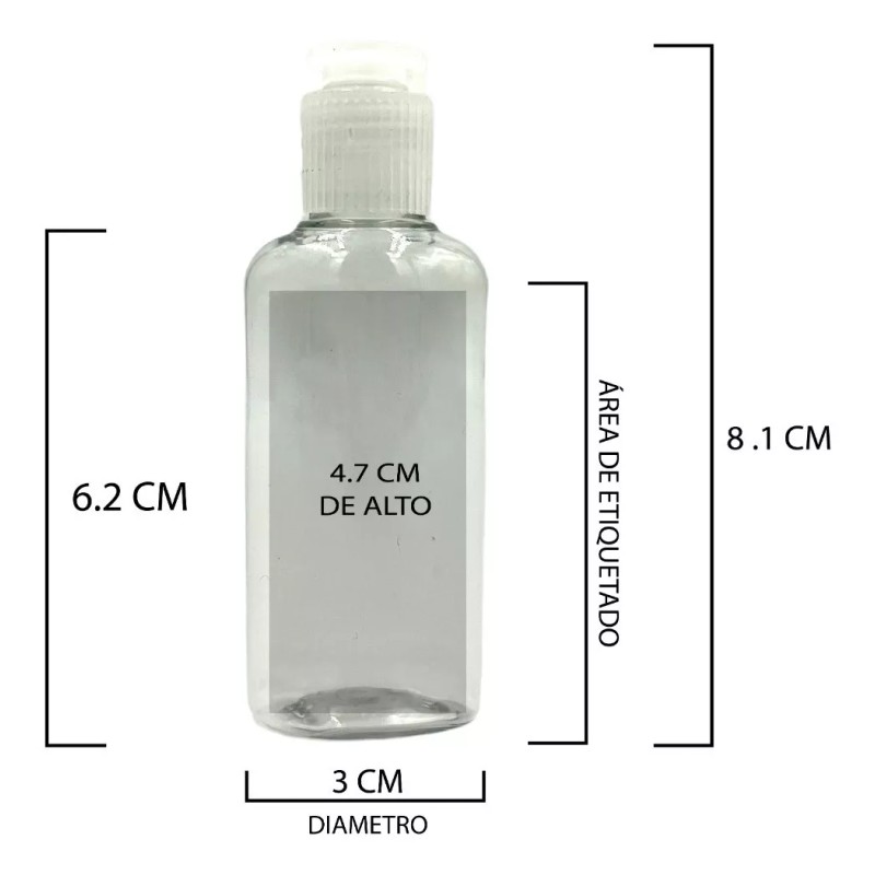Xena Envase Frasco Botes Gel Antibacterial 30 Ml Oval Vacio