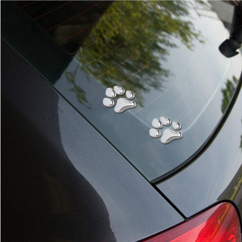 EQLEF® 4 Pairs Bear Dog Paw Animal Footprints Car 3D