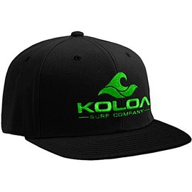 Koloa Surf-Classic Wave Logo Solid Snapback Hats-Black/Green