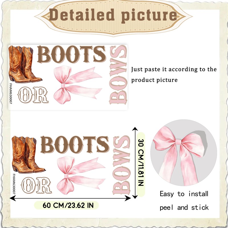 Boots or Bows Wall Decal - Boots or Bows Gender