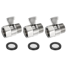 uxcell Water Flow Control Valve, 1 PCS G1/2" Shower Head Shut Off Valve, Brass Water Pressure Regulator for Shower Head or Bidet Spray (Nickel)