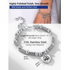 Stainless Steel Bracelet Allah Heart Charm Muslim Holy Beads Islamic