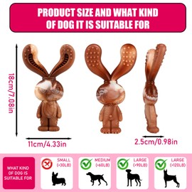 QhgPnt Dogs Toys, Dog Toys Indestructible, Long Lasting Beef Flavour Nylon Chew Toys, Tough Dog Toys for Medium and Large Dogs, Tough Dog Toy for Medium and Large(Rabbit)