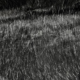 Black Silver Foil Long Hair Faux Fur by Elotex International Fabric