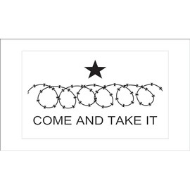 Texas Barbed Razor Wire Border Come and Take It Flag Bumper Sticker Barb Wire