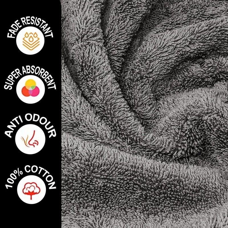 Towelogy® Premium Large Hand Towels Set 100% Combed Ring Spun