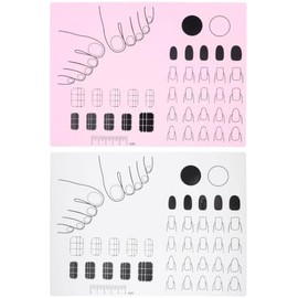 Almohadilla de Práctica de Uñas de Silicona 2 Piezas para Arte Reutilizable y Portátil, Protege Superficies de Trabajo, Adecuado para Exhibición y Manualidades