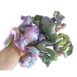 Set of 2 RANDOM COLOR - Frog Sand Filled Animal Toy - Heavy Weighted Sandbag Animal Plush Bean Bag Toss - Shimmering Sensory Toy ADHD Special Needs Soothing (2 Random Color Frogs)
