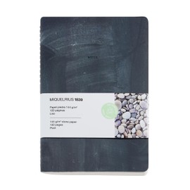Miquelrius - A5 (142 x 210mm) Flexible Notebook Ruled 50 White Sheets 144gsm 144gsm Paper Cover and Stamping Details Black