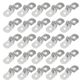 PATIKIL 5mm Rigid Pipe Strap, 25 Pcs 304 Stainless Steel Conduit Clamp 2 Hole U Bracket Pipe Clamp Tube Strap for Pipe Cable Wire Fixing, (1/5")