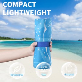 2 Pack Lightweight Thin Beach Towel Oversized 71"x32" Big Extra Large Microfiber Sand Free Towels for Adult Quick Dry Travel Camping Beach Accessories Vacation Essential Gift Blue Shell Black Mandala