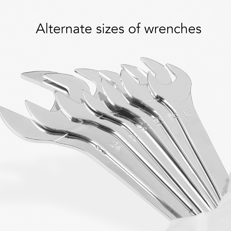 11Pcs Dual Open End Spanner Set Anti Rust High Hardness