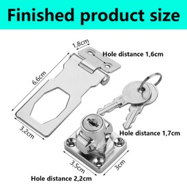 QZKJQDD Keyed Hasp Lock Hasp, Lock Hasp Twist Knob Keyed, Door Lock Hasps, Heavy Duty Shed Lock Door, Locking Hasp Safety Door Clasp Gate Lock with Key for Cabinets Cupboard Drawer Gate (2.5Inch)